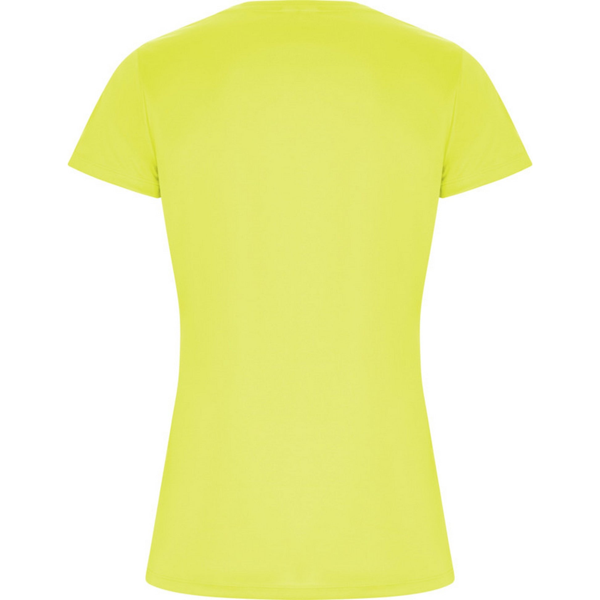 Fluorescent Yellow - Back - Roly Womens-Ladies Imola Sports T-Shirt