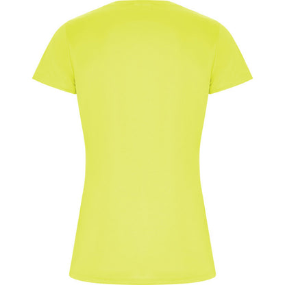 Fluorescent Yellow - Back - Roly Womens-Ladies Imola Sports T-Shirt