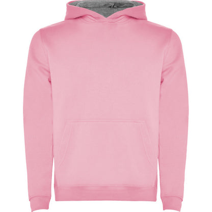 Light Pink-Grey Marl - Front - Roly Childrens-Kids Urban Drawstring Hoodie