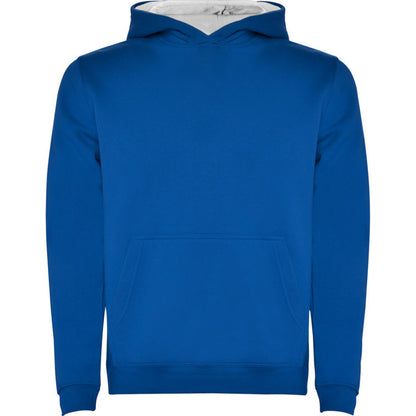 Royal Blue-White - Front - Roly Childrens-Kids Urban Drawstring Hoodie