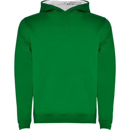 Kelly Green-White - Front - Roly Childrens-Kids Urban Drawstring Hoodie