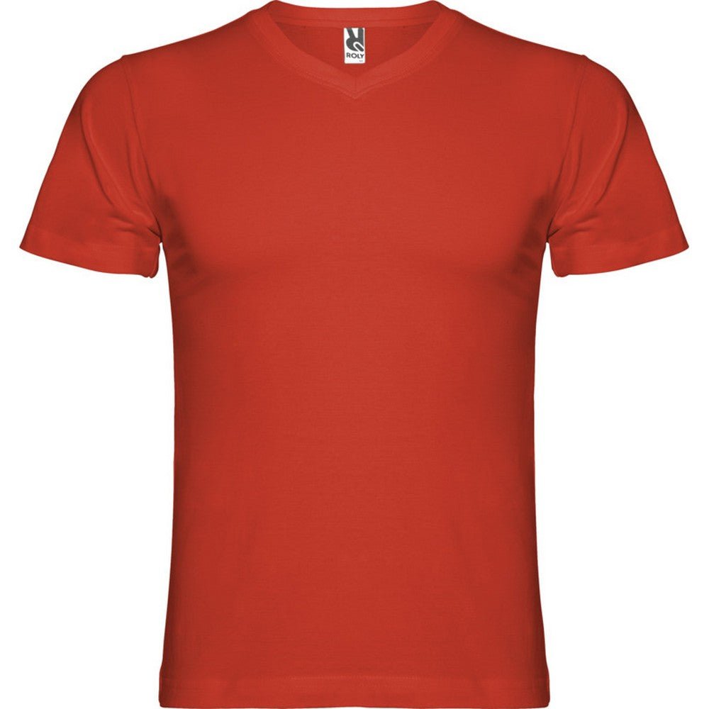 Red - Front - Roly Mens Samoyedo V Neck T-Shirt