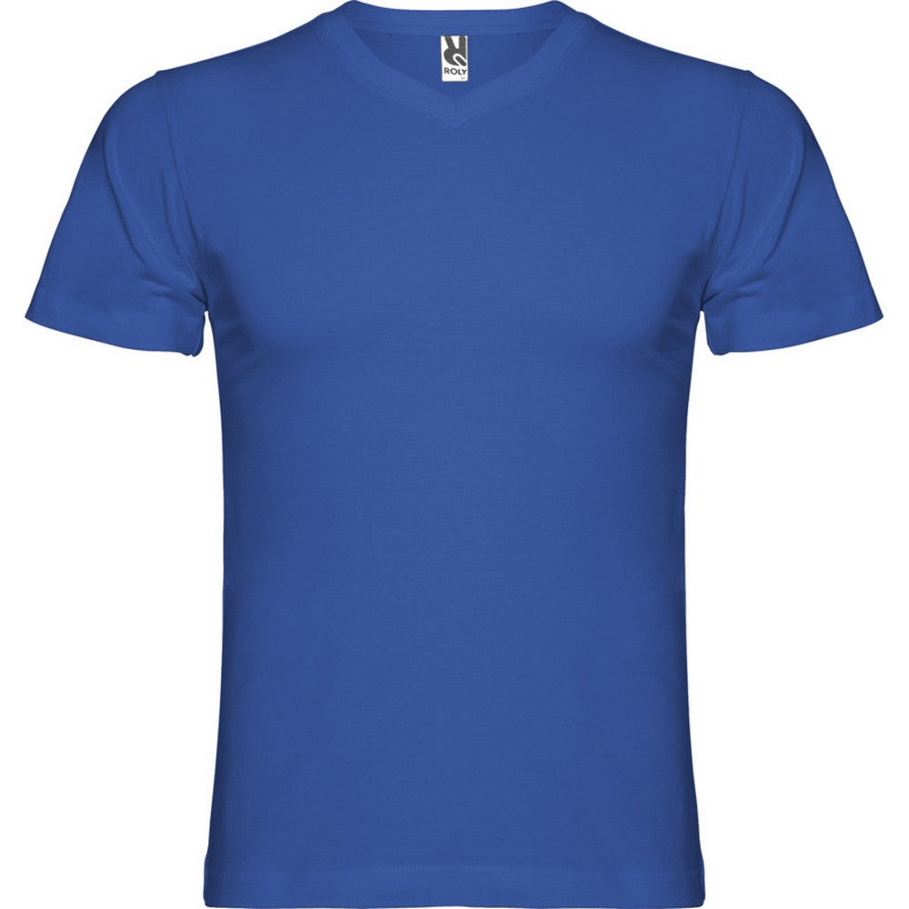 Royal Blue - Front - Roly Mens Samoyedo V Neck T-Shirt