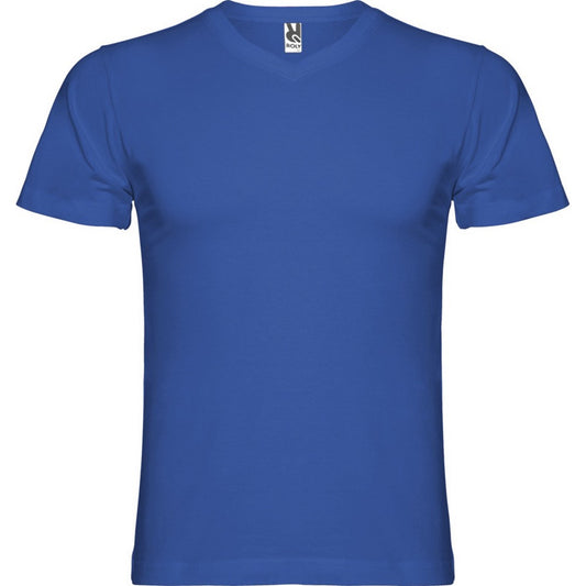 Royal Blue - Front - Roly Mens Samoyedo V Neck T-Shirt
