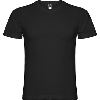 Solid Black - Front - Roly Mens Samoyedo V Neck T-Shirt