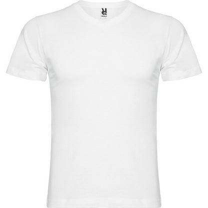 White - Front - Roly Mens Samoyedo V Neck T-Shirt