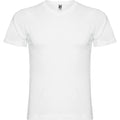 White - Front - Roly Mens Samoyedo V Neck T-Shirt