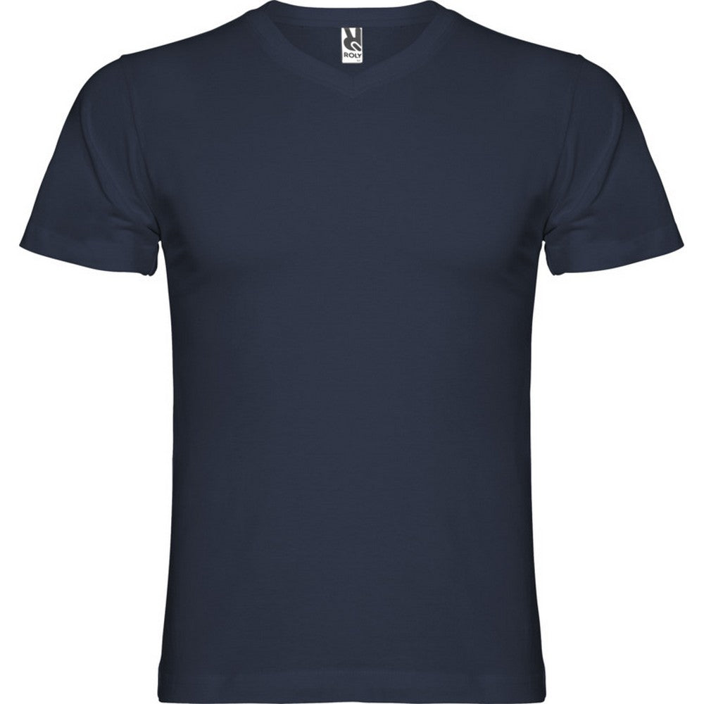 Navy Blue - Front - Roly Mens Samoyedo V Neck T-Shirt