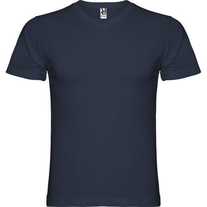 Navy Blue - Front - Roly Mens Samoyedo V Neck T-Shirt