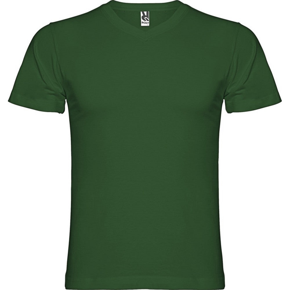 Bottle Green - Front - Roly Mens Samoyedo V Neck T-Shirt