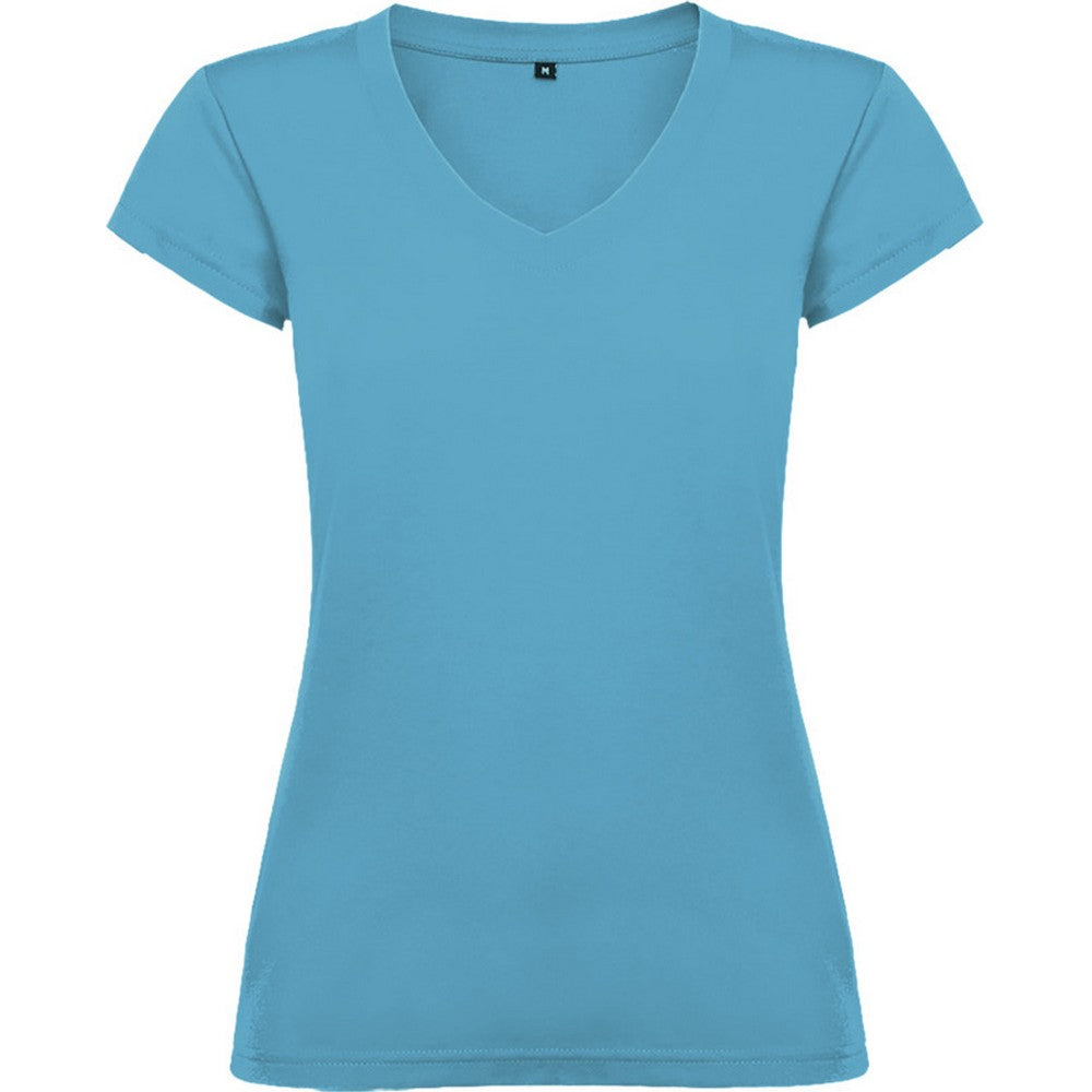 Turquoise - Front - Roly Womens-Ladies Victoria T-Shirt