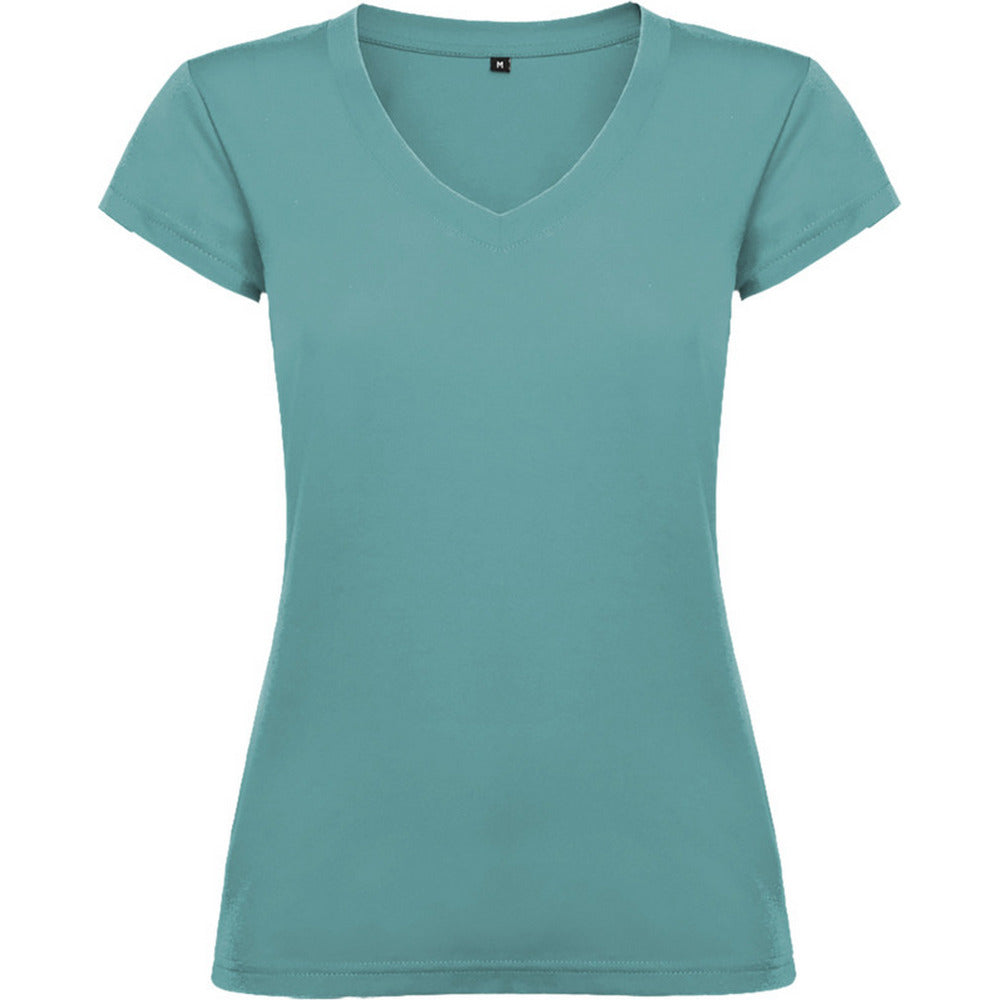 Dusty Blue - Front - Roly Womens-Ladies Victoria T-Shirt