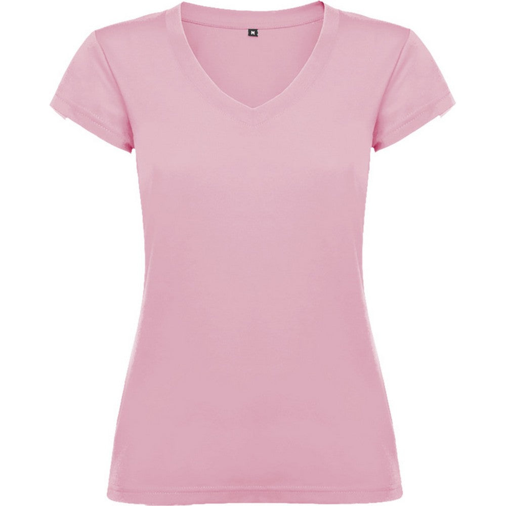 Light Pink - Front - Roly Womens-Ladies Victoria T-Shirt