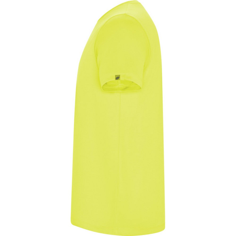 Fluorescent Yellow - Side - Roly Mens Imola Short-Sleeved Sports T-Shirt