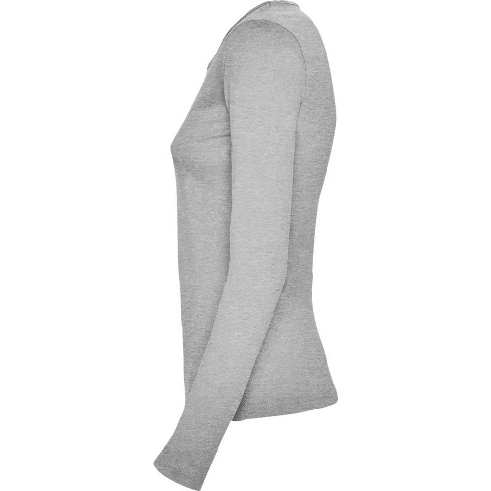 Grey Marl - Side - Roly Womens-Ladies Extreme Long-Sleeved T-Shirt
