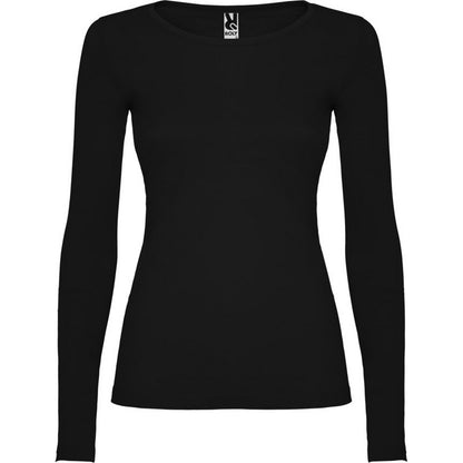 Solid Black - Front - Roly Womens-Ladies Extreme Long-Sleeved T-Shirt