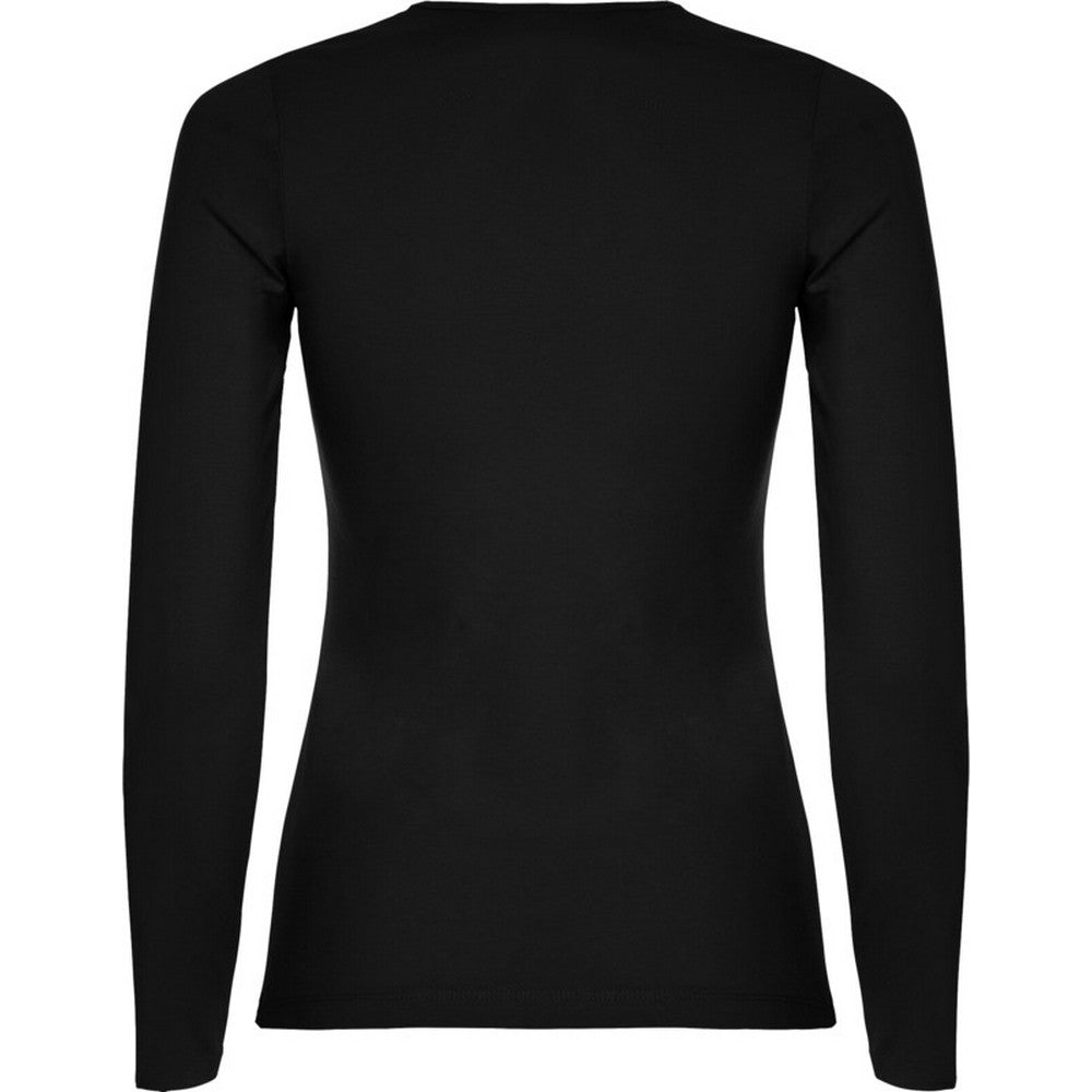 Solid Black - Back - Roly Womens-Ladies Extreme Long-Sleeved T-Shirt