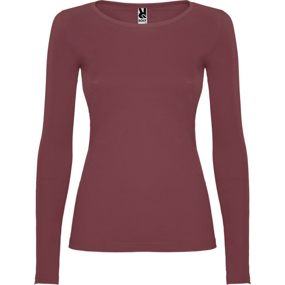 Berry Red - Front - Roly Womens-Ladies Extreme Long-Sleeved T-Shirt