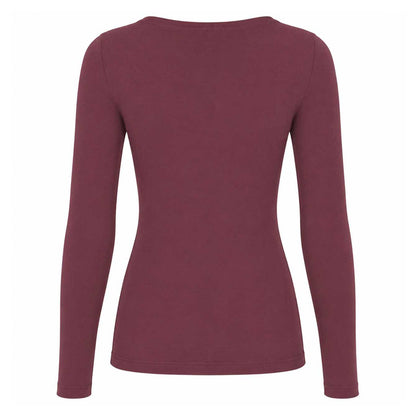 Berry Red - Back - Roly Womens-Ladies Extreme Long-Sleeved T-Shirt