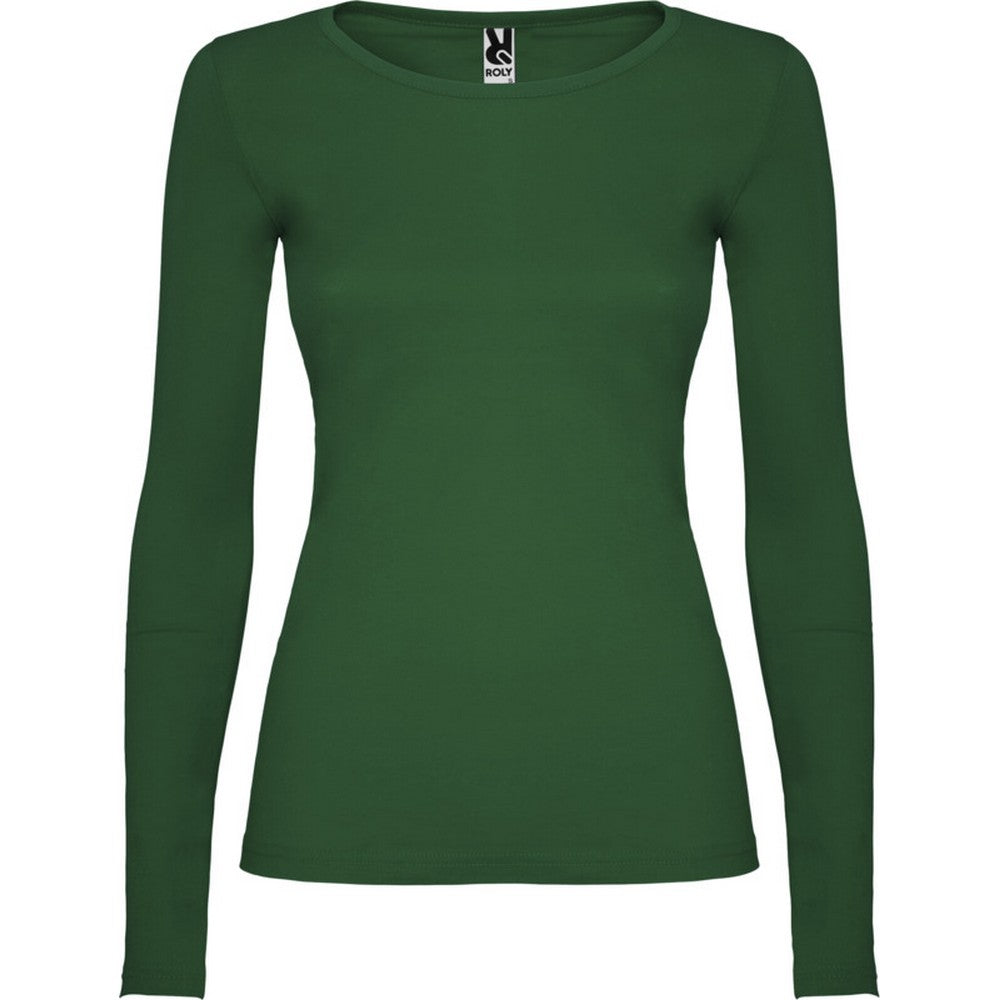 Bottle Green - Front - Roly Womens-Ladies Extreme Long-Sleeved T-Shirt