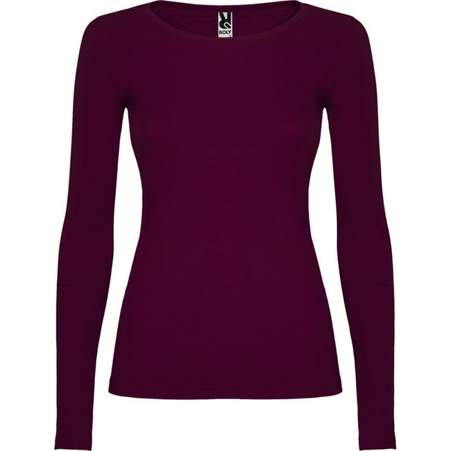 Garnet - Front - Roly Womens-Ladies Extreme Long-Sleeved T-Shirt
