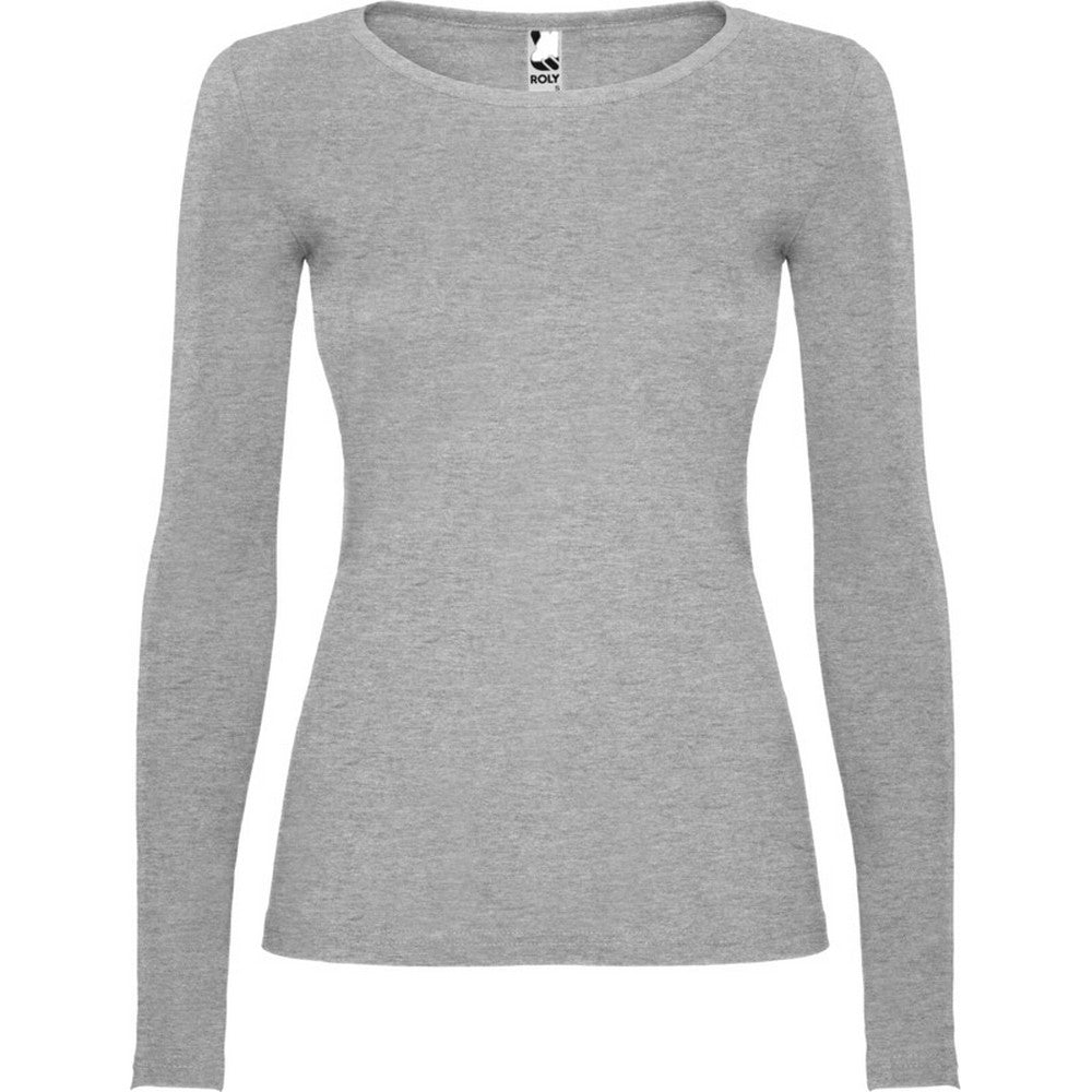 Grey Marl - Front - Roly Womens-Ladies Extreme Long-Sleeved T-Shirt