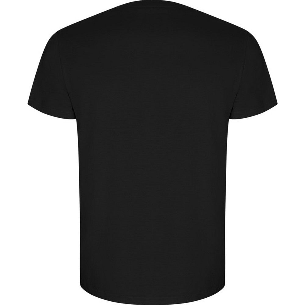 Solid Black - Back - Roly Mens Golden Plain Short-Sleeved T-Shirt