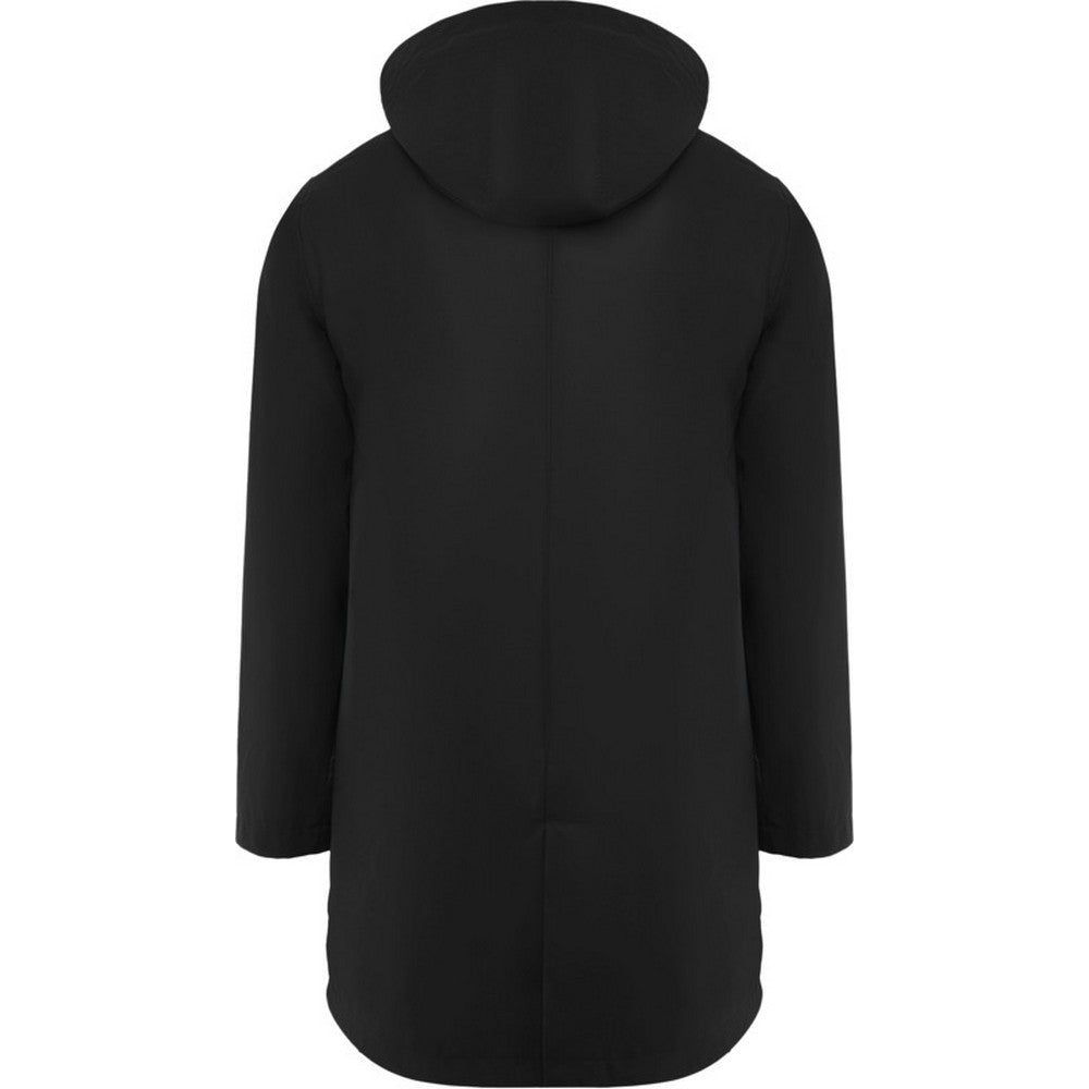 Solid Black - Back - Roly Mens Sitka Waterproof Raincoat