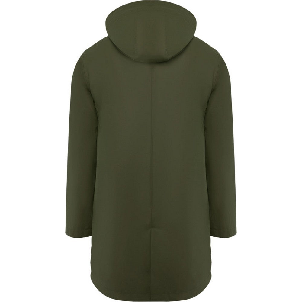 Dark Military Green - Back - Roly Mens Sitka Waterproof Raincoat