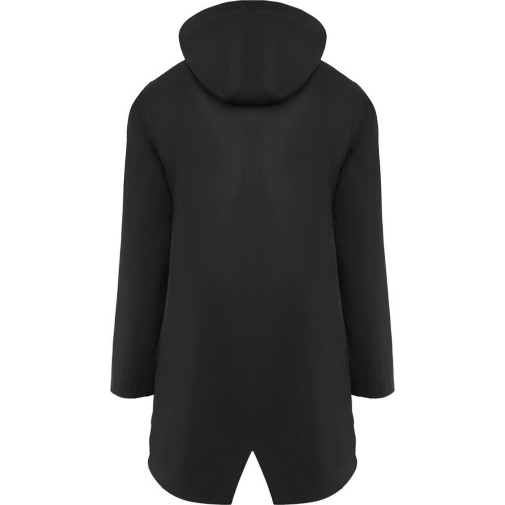 Solid Black - Back - Roly Womens-Ladies Sitka Waterproof Raincoat