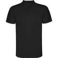 Solid Black - Front - Roly Childrens-Kids Monzha Polo Shirt