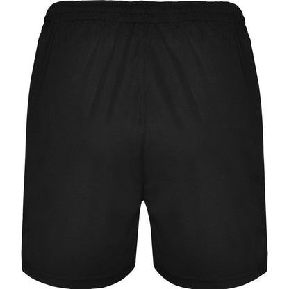 Solid Black - Back - Roly Childrens-Kids Player Sports Shorts