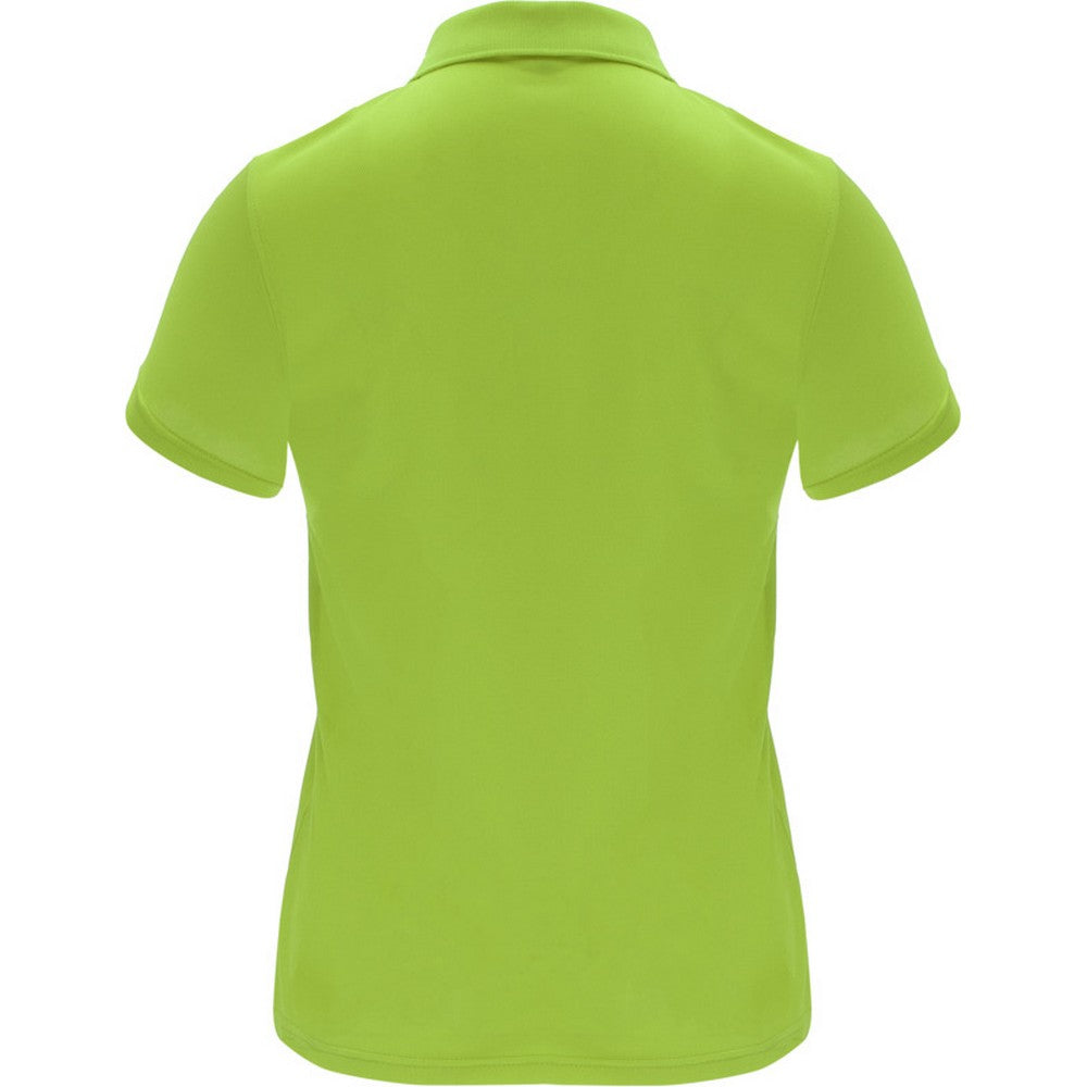 Lime-Lime Green - Back - Roly Womens-Ladies Monzha Short-Sleeved Sports Polo Shirt