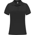 Solid Black - Front - Roly Womens-Ladies Monzha Short-Sleeved Sports Polo Shirt