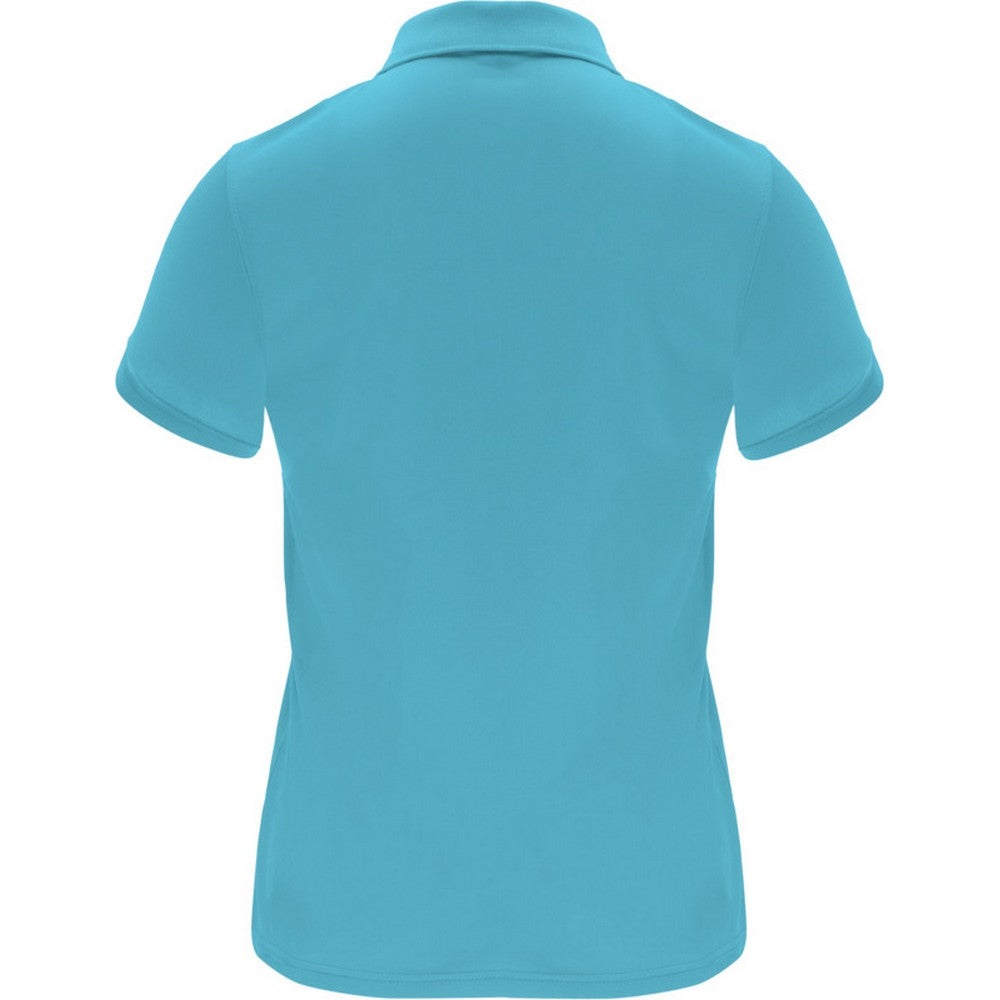 Turquoise - Back - Roly Womens-Ladies Monzha Short-Sleeved Sports Polo Shirt