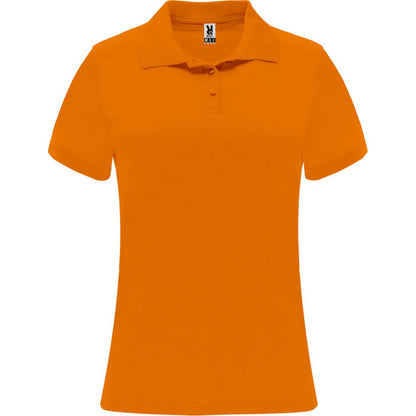 Fluorescent Orange - Front - Roly Womens-Ladies Monzha Short-Sleeved Sports Polo Shirt