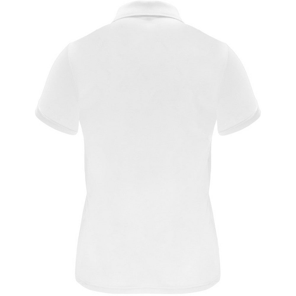 White - Back - Roly Womens-Ladies Monzha Short-Sleeved Sports Polo Shirt