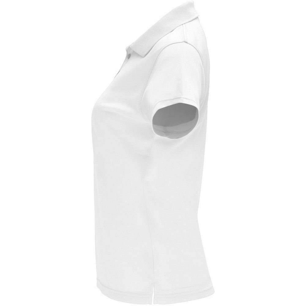 White - Side - Roly Womens-Ladies Monzha Short-Sleeved Sports Polo Shirt