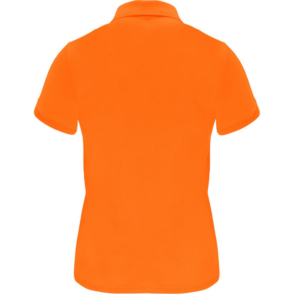 Fluorescent Orange - Back - Roly Womens-Ladies Monzha Short-Sleeved Sports Polo Shirt