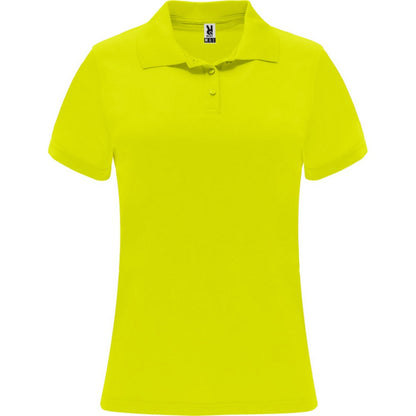 Fluorescent Yellow - Front - Roly Womens-Ladies Monzha Short-Sleeved Sports Polo Shirt