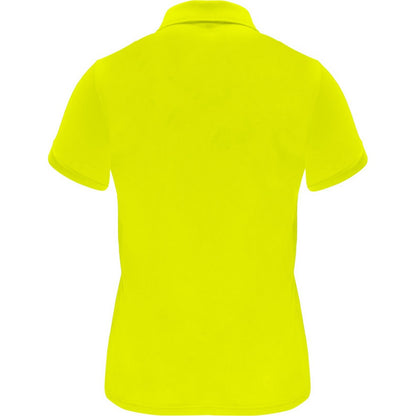 Fluorescent Yellow - Back - Roly Womens-Ladies Monzha Short-Sleeved Sports Polo Shirt