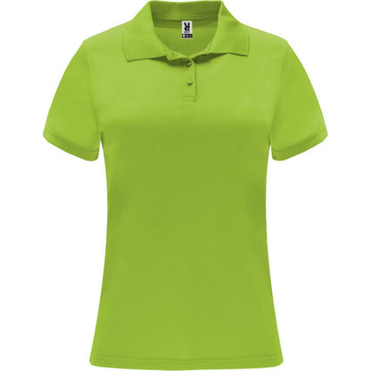 Lime-Lime Green - Front - Roly Womens-Ladies Monzha Short-Sleeved Sports Polo Shirt