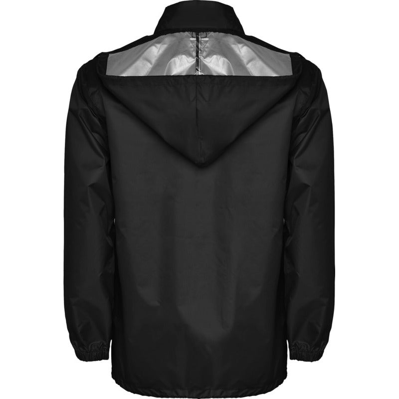 Solid Black - Back - Roly Unisex Adult Escocia Lightweight Waterproof Jacket