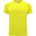 Fluro Yellow - Front - Roly Childrens-Kids Bahrain Sports T-Shirt