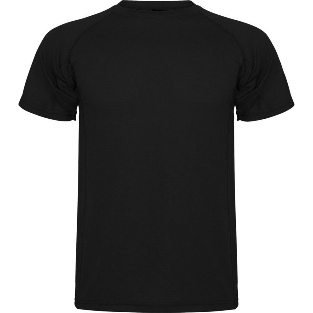 Solid Black - Front - Roly Childrens-Kids Montecarlo Sports T-Shirt