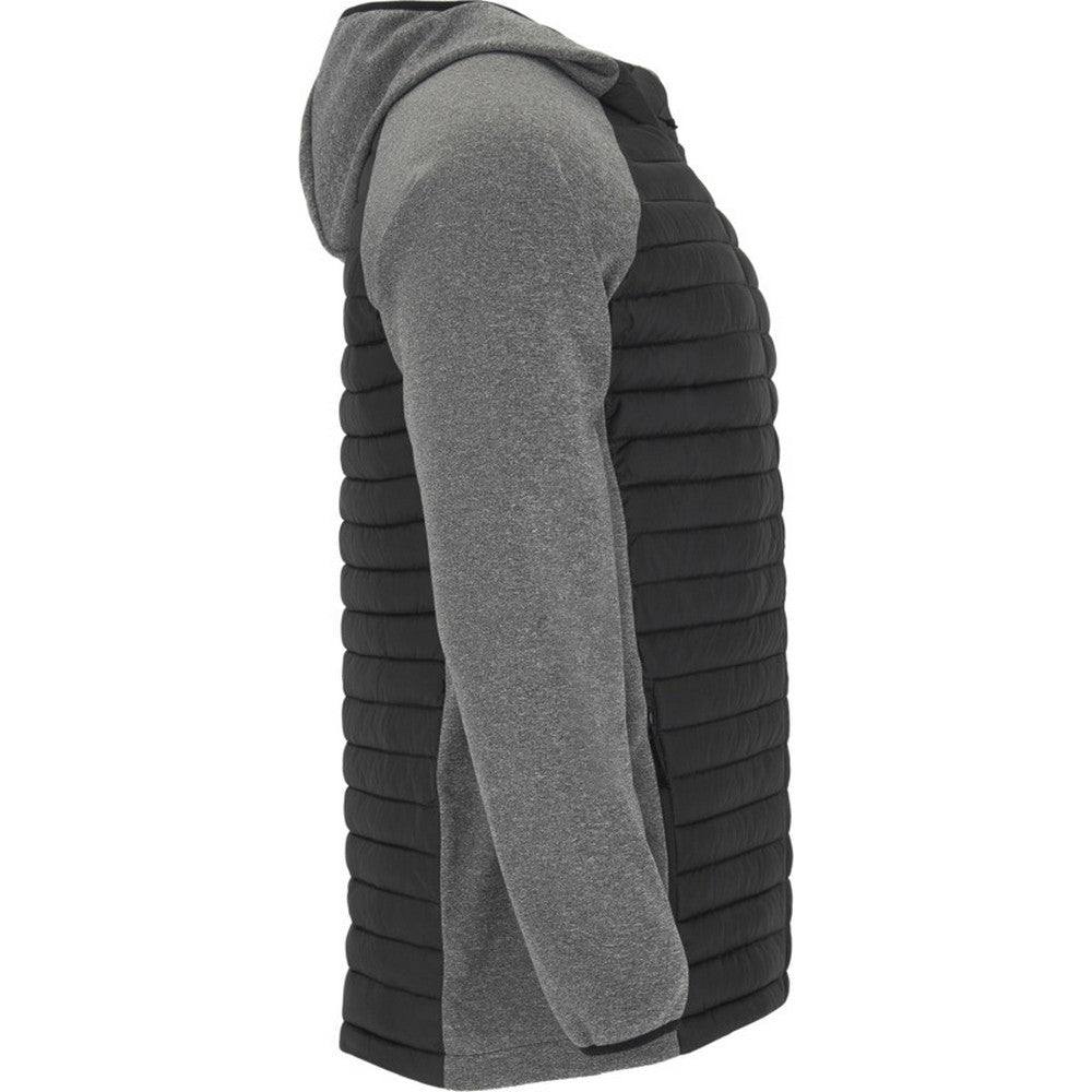 Solid Black-Black Heather - Side - Roly Unisex Adult Minsk Insulated Padded Jacket