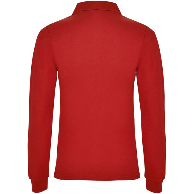 Red - Back - Roly Womens-Ladies Estrella Long-Sleeved Polo Shirt