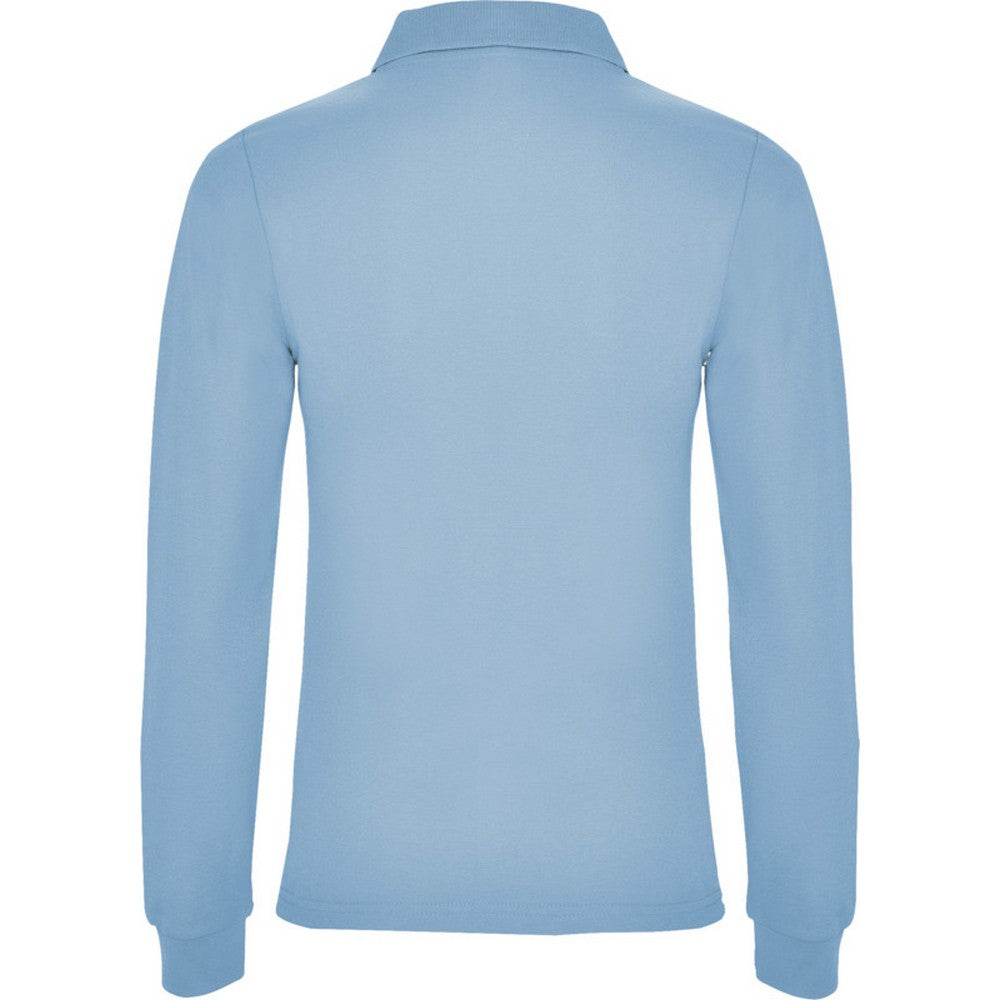 Sky Blue - Back - Roly Womens-Ladies Estrella Long-Sleeved Polo Shirt