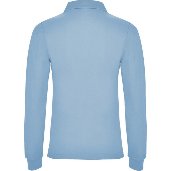 Sky Blue - Back - Roly Womens-Ladies Estrella Long-Sleeved Polo Shirt