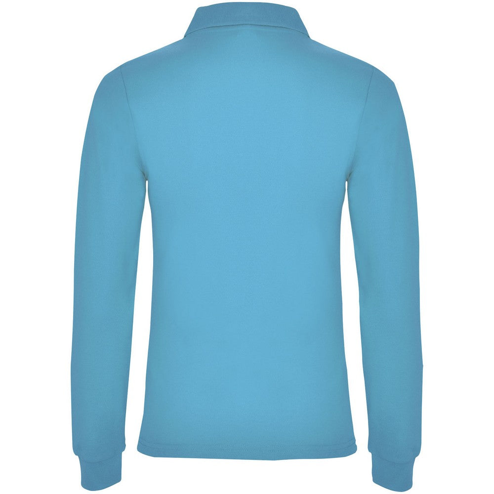 Turquoise - Back - Roly Womens-Ladies Estrella Long-Sleeved Polo Shirt
